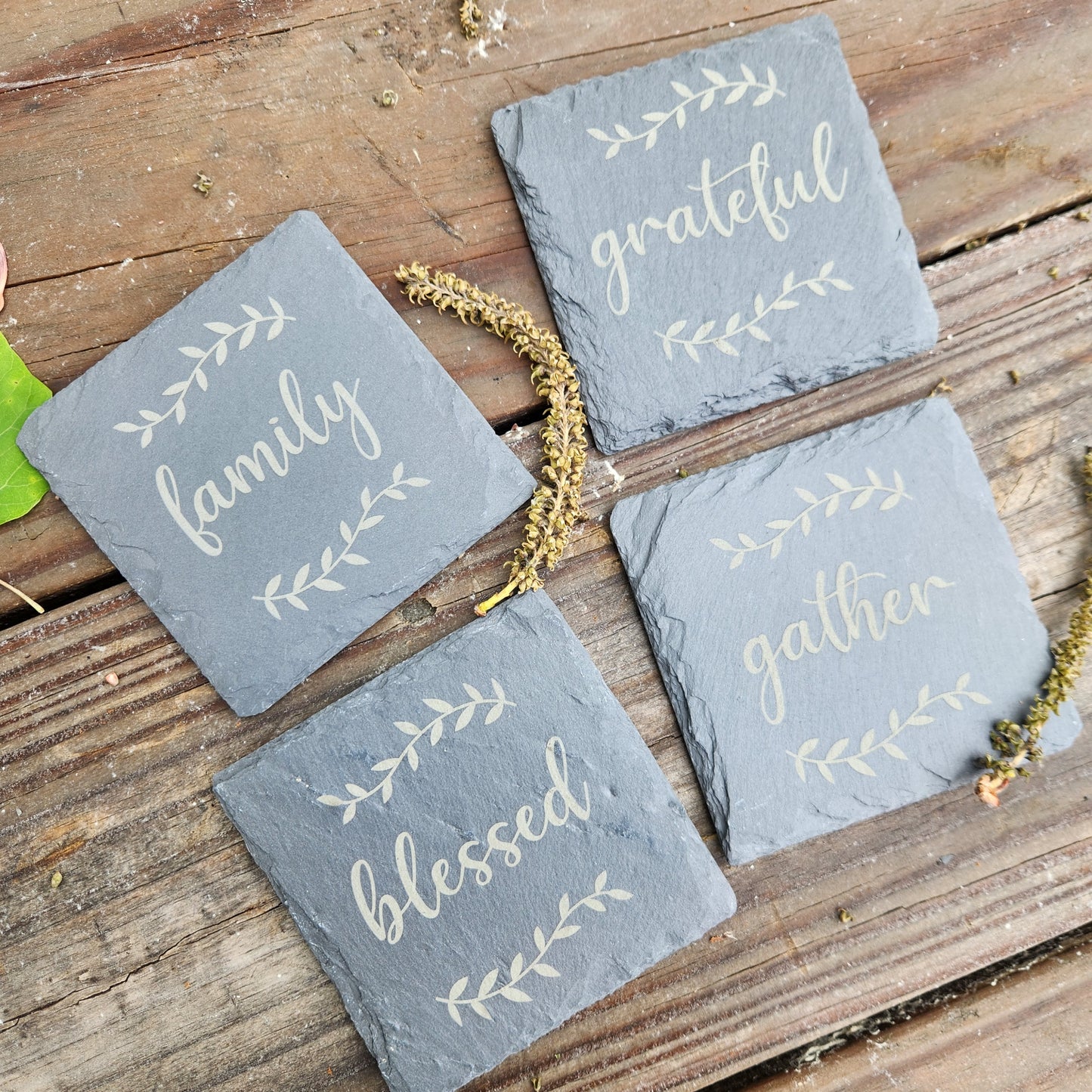 Slate Coaster Set ~ Blessed