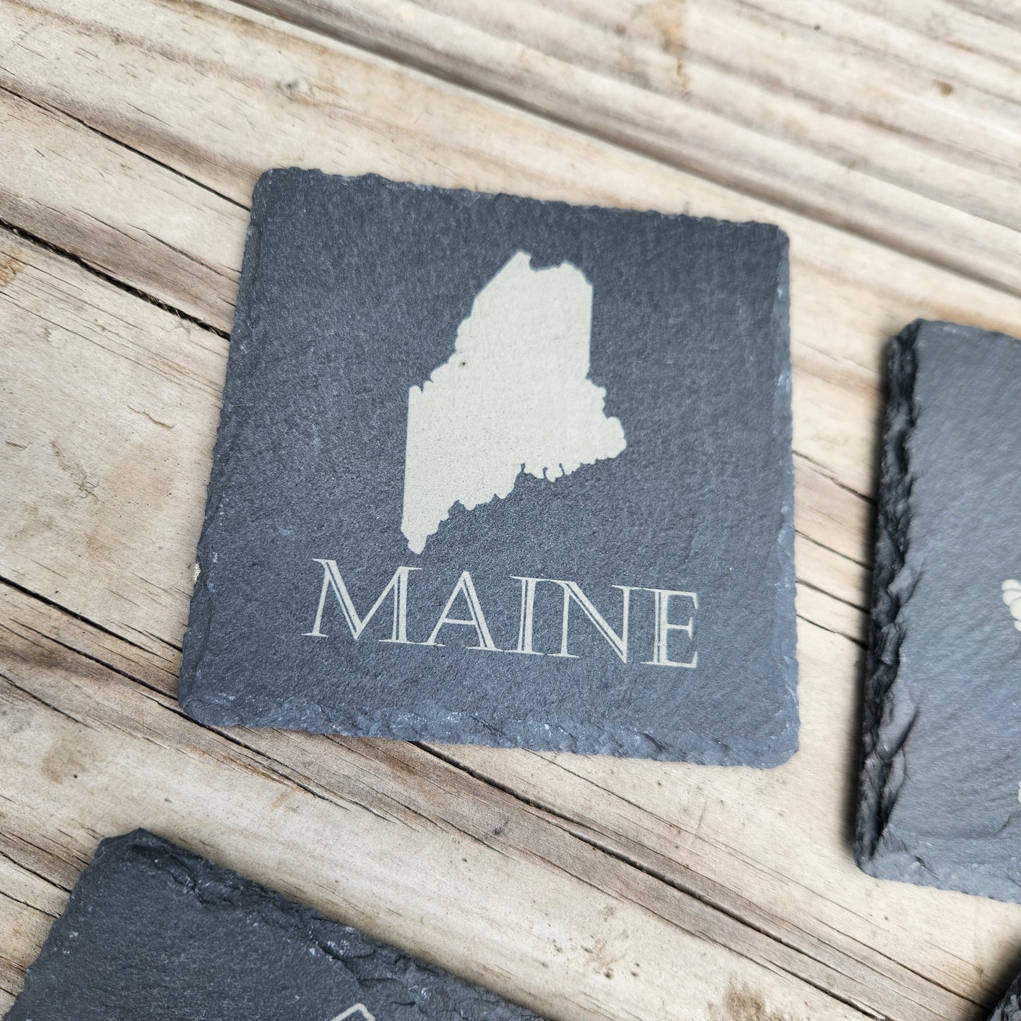 Slate Coaster Set ~ Maine Sets