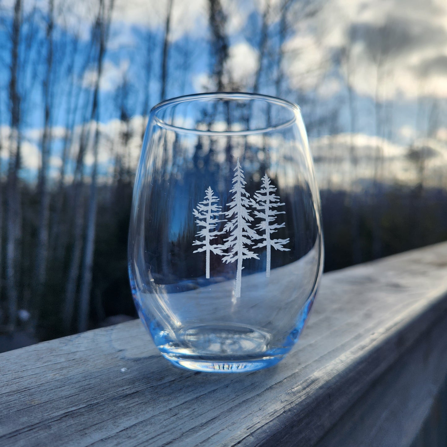 Wine Glass ~ Pine Trees