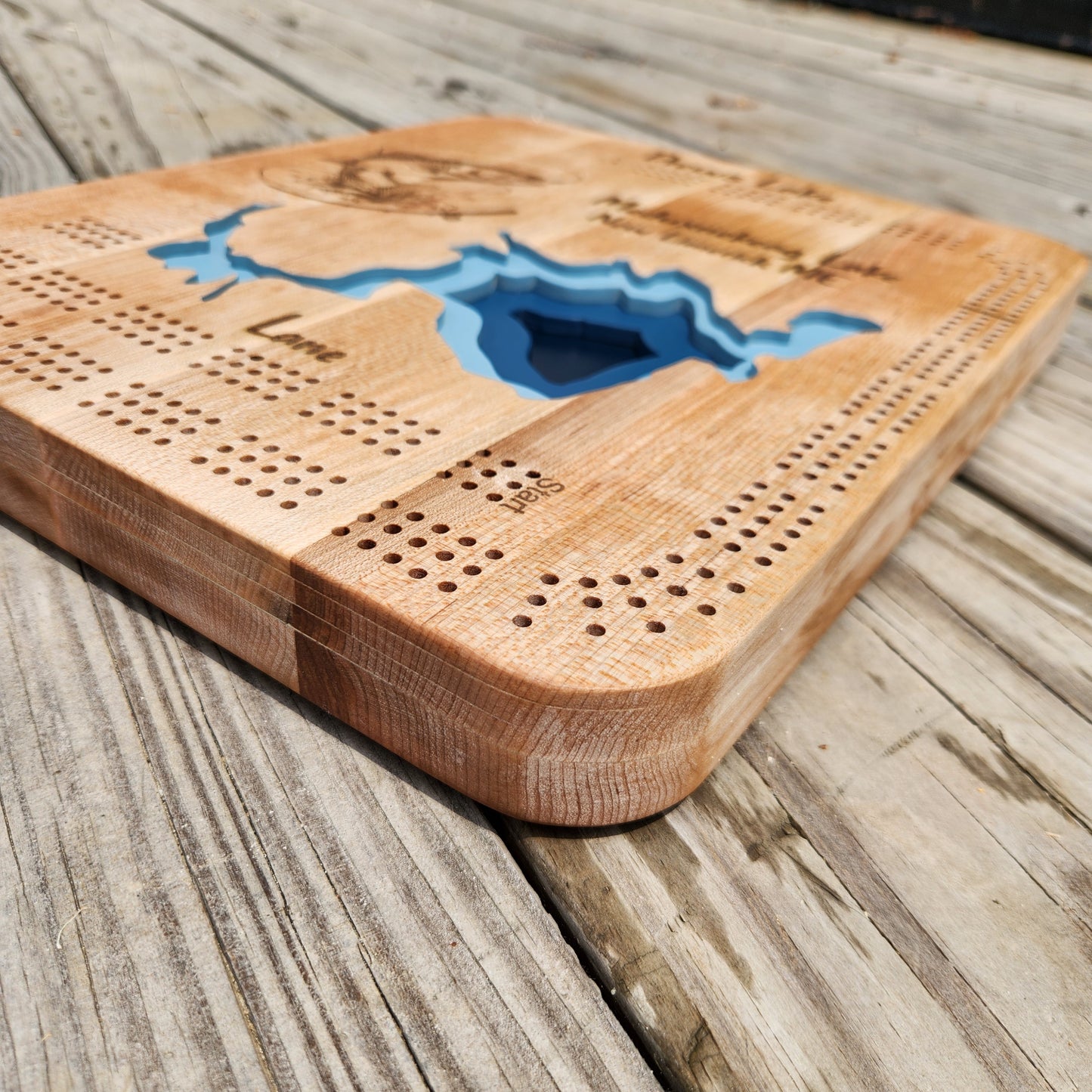 Lake Depth Cribbage Board ~ You Customize