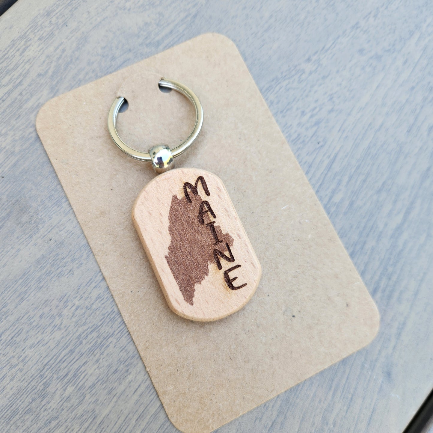 Keychain ~ Maine Engraved