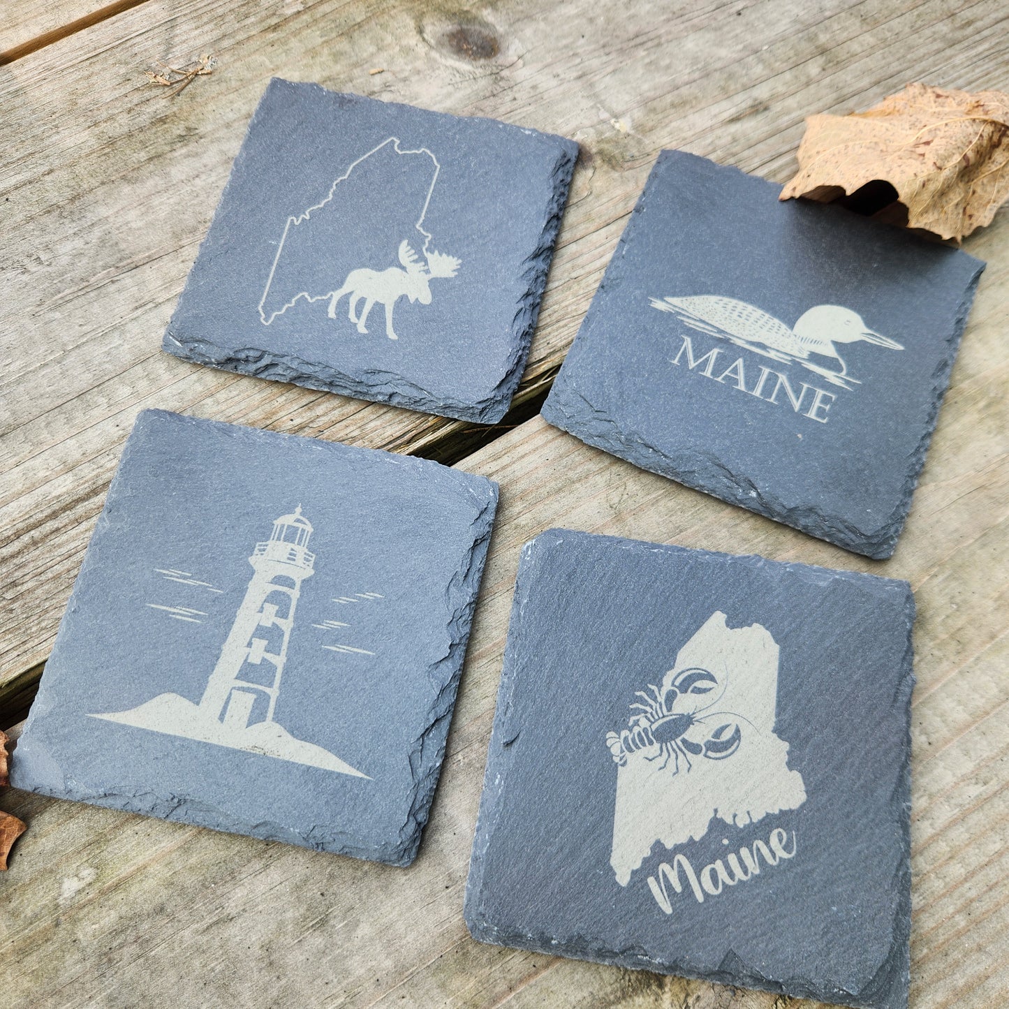 Slate Coaster Set ~ Maine Sets