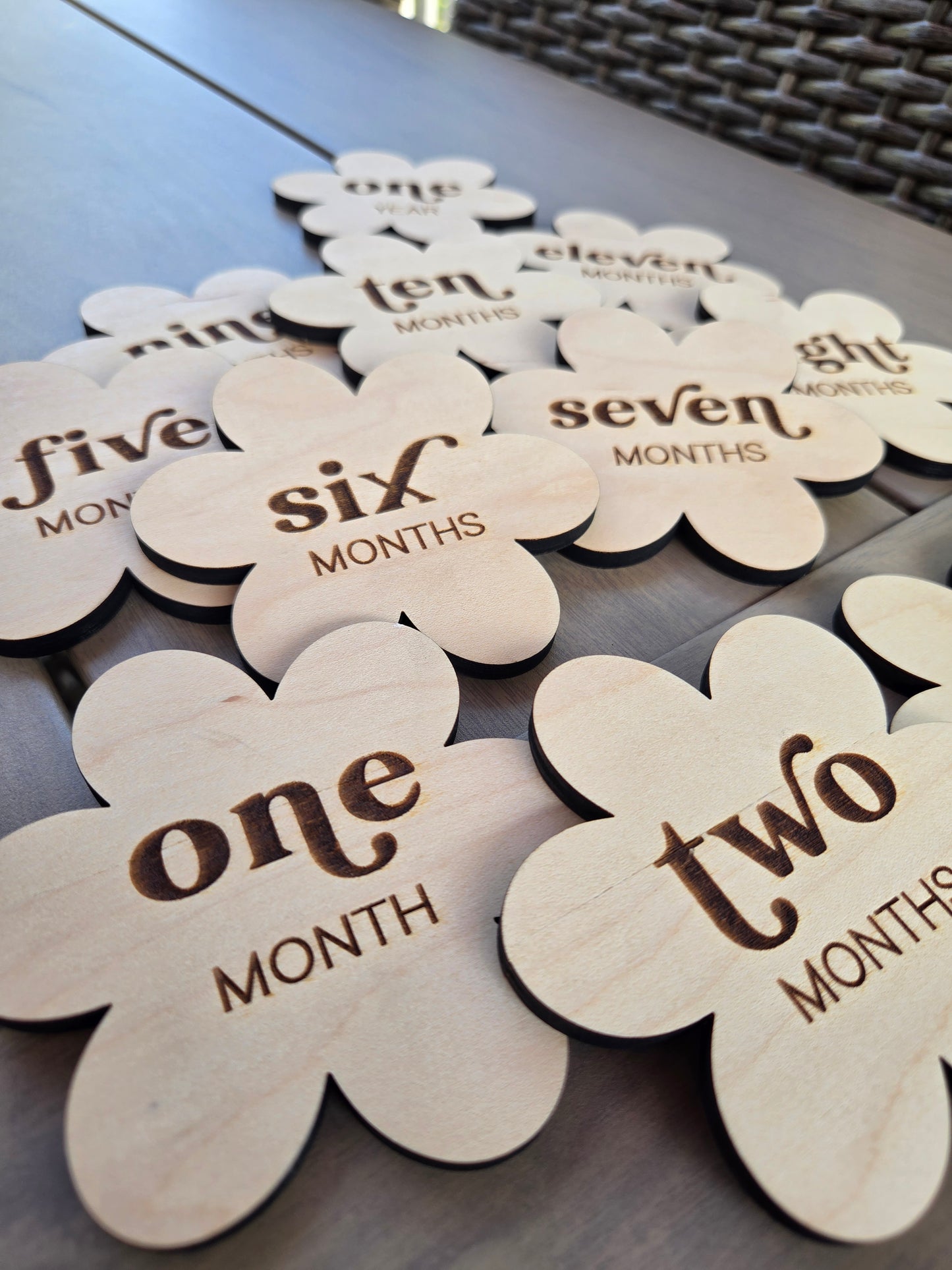 Personalized Flower Baby Name Announcement Sign With Matching Milestone Flowers